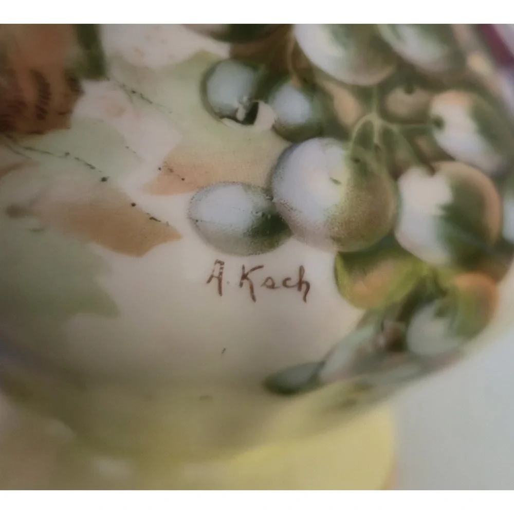 Zeh Scherzer & Co.  Bavaria‎ Pitcher Vintage Grape Motif Hand Painted